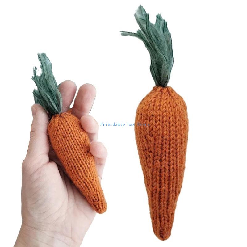 F1CB Baby Photography Props Photo Posing Props Woven Cotton Carrot Photo Props Baby Photo Studio Accessory