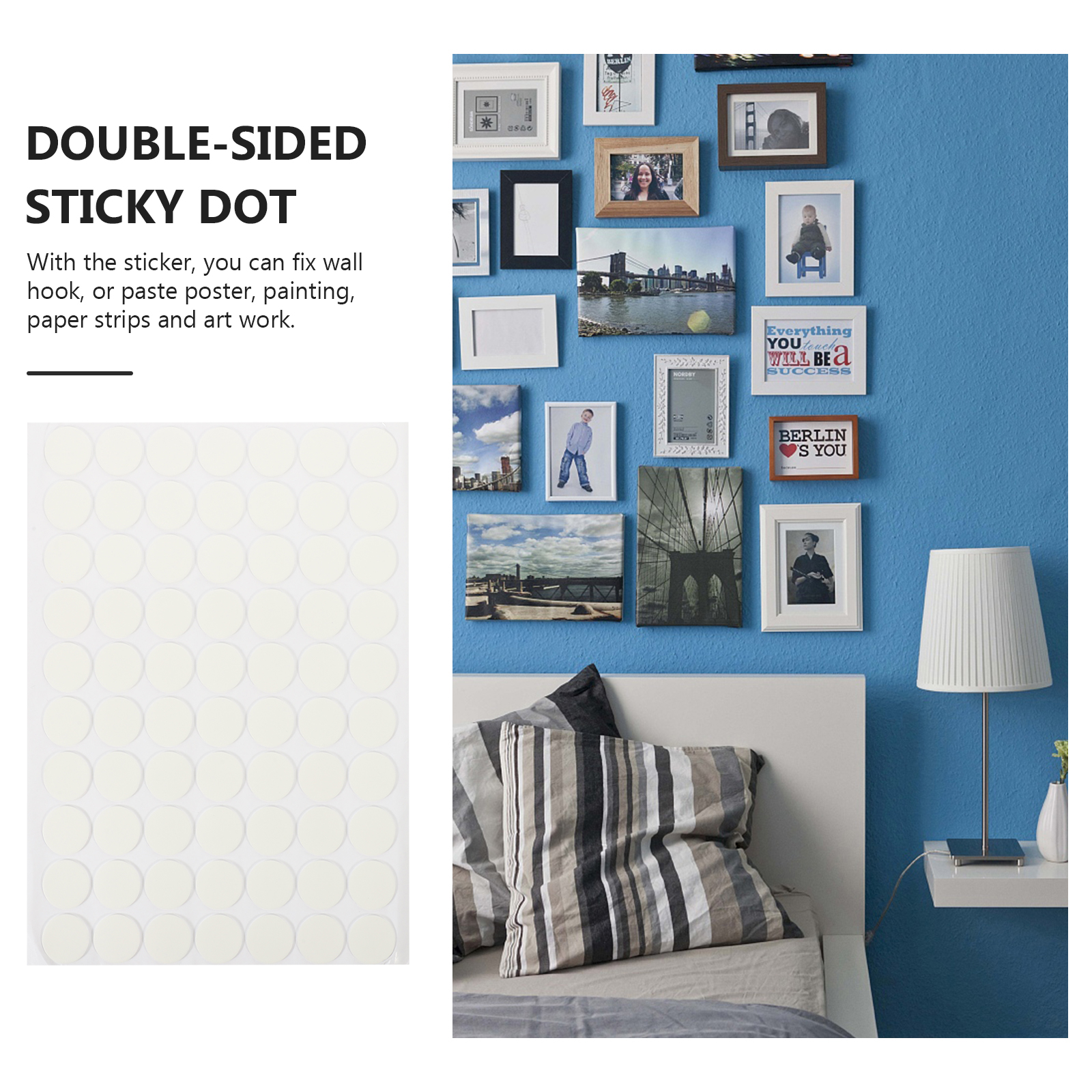 5 Sheets Clear Adhesive Dots Double Sided Sticky Fixers For Photo Wall Stickers Room Office Decoration Removable Tape Paint Safe