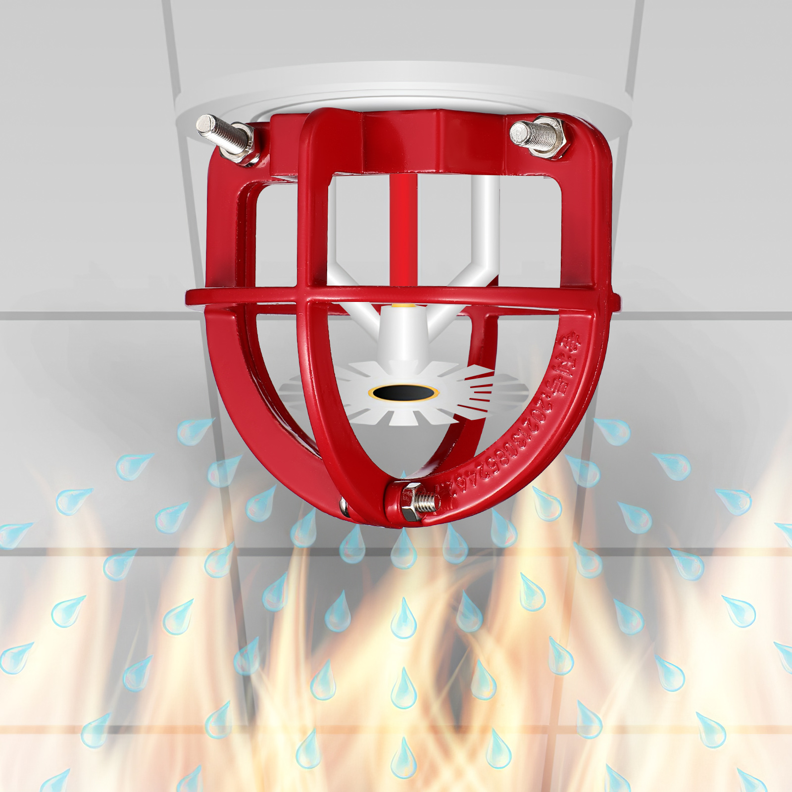Sprinkler Head Red Color Easy Sprinkler Installation Fire Covers Ceiling Residential Weatherproofing