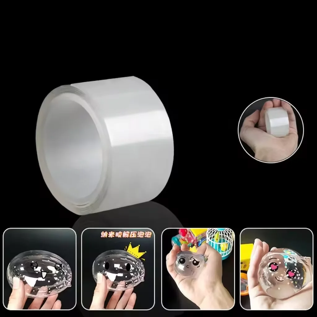 Nano Tape Blowing Bubbles Students Children Decompression Nanoglue Pinch Music Nanoglue Toy Sticky Traceless Waterproof Adhesive