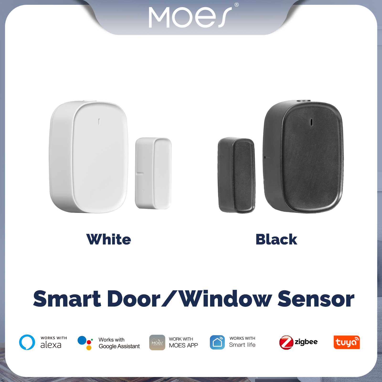 MOES ZigBee Smart Door Sensor, Secure Your Home with Tuya App Control, Window/Door Detection, and Smart Life Compatibility