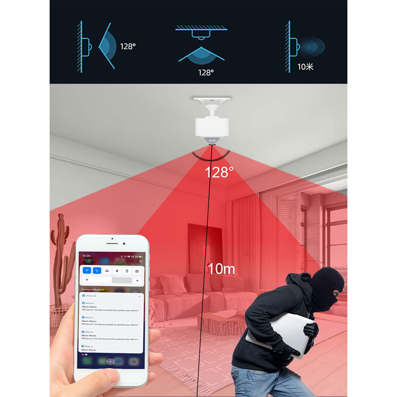 Tuya WiFi Motion Sensor Intelligent Wide-angle Human Infrared Detector Mobile App Remote Control Monitor Anti-theft Alarm