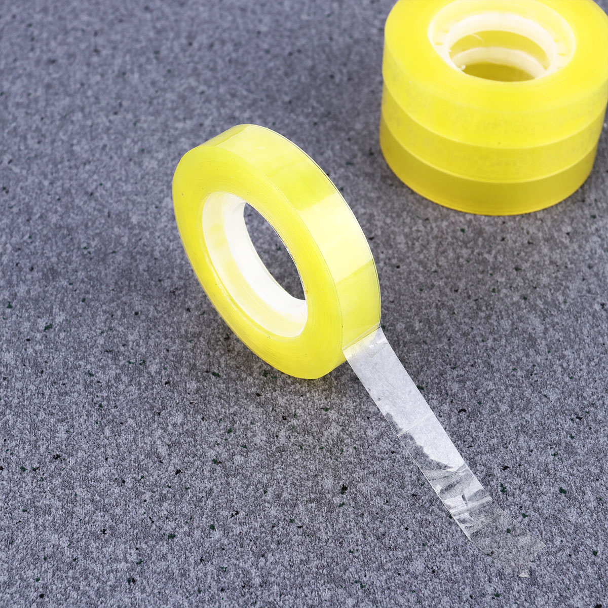 12 Pcs Seal Transparent Yellow Tape Clear Shipping Stationery Wrap Packing for School Invisible