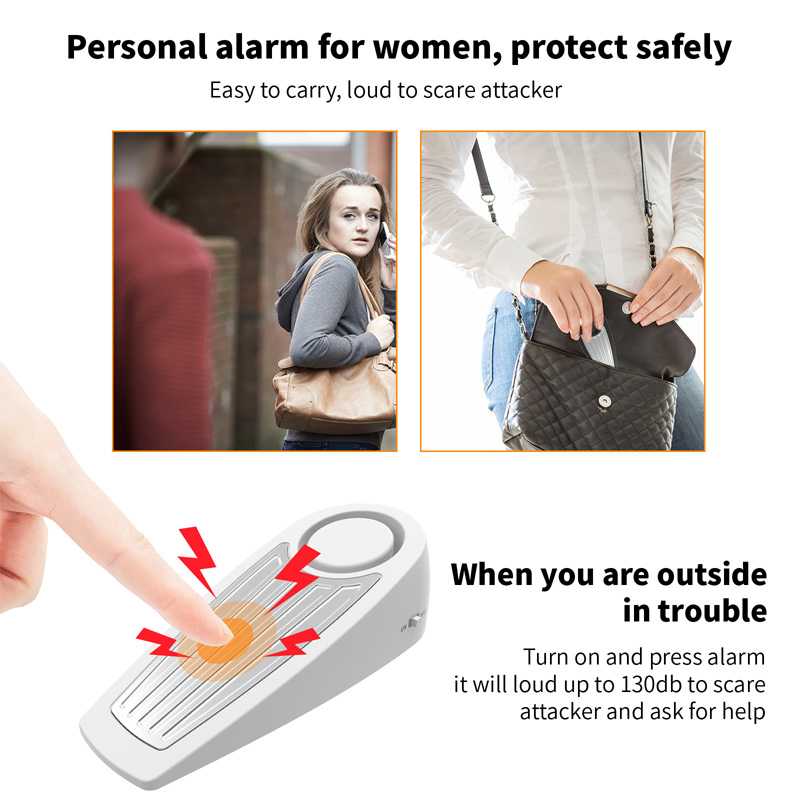 Household Female Business Trip Anti-theft and Self-defense Alarm 125dB Vibration Door Resistance Alarm Small Portable Sensitive