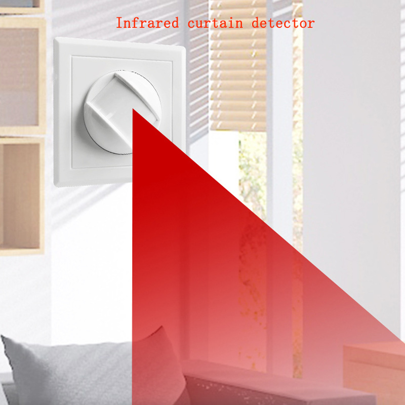 Wired Ceiling Curtain Infrared Detector 86 Boxes Embedded Intrusion Detection Human Body Motion Plug-in Door and Window Alarm
