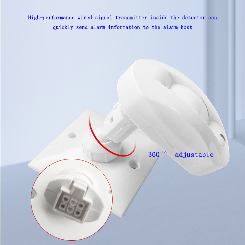 86 Bracket Wired Passive Infrared Curtain Detector HC-610 Plug-in Door and Window Alarm Human Body Motion Wide Angle Detection