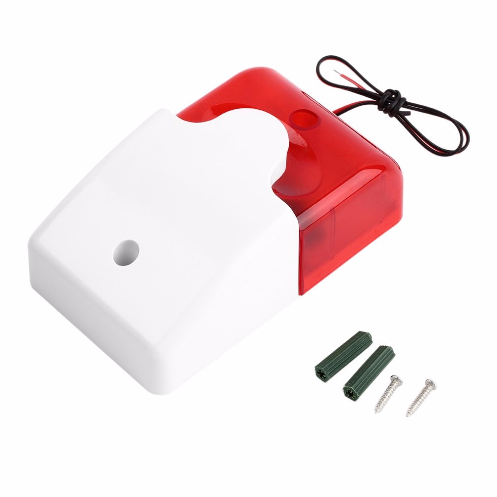 108DB 12V Mini Strobe Sirens Sound Alarm Indicator Light Wired Alarm Sirens For GSM PSTN Alarm System Home Security Dropshipping