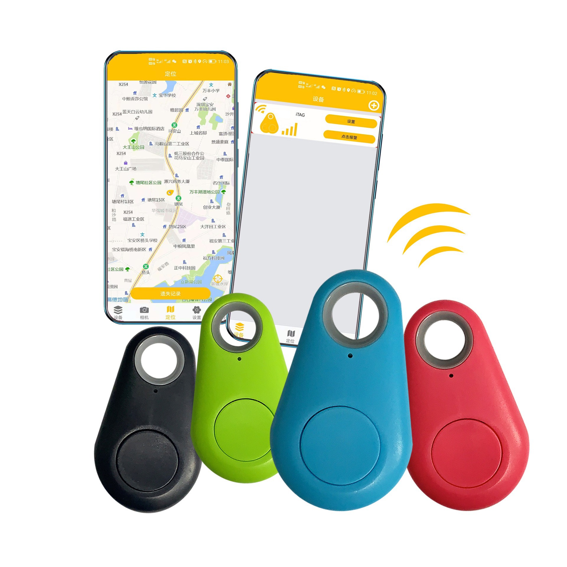 Mini Fashion Smart Dog Pets Bluetooth 4.0 GPS Tracker Anti-lost Alarm Tag Wireless Child Bag Wallet Key Finder Locator