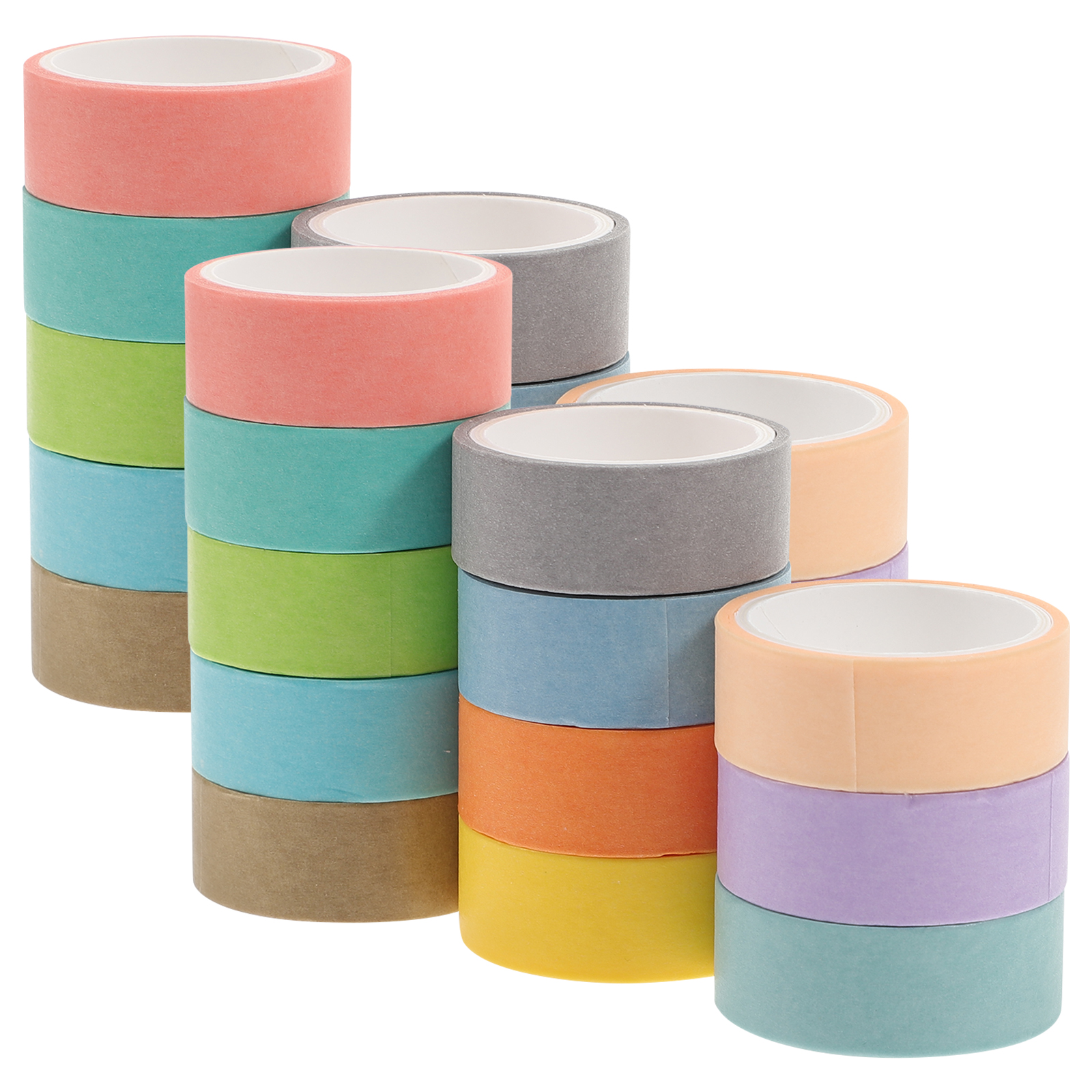 24 Pcs Macaron Tape Colored Adhesive Scrapbook Pastel Scrapbooking Decorative Washi Crafting for Crafts Child