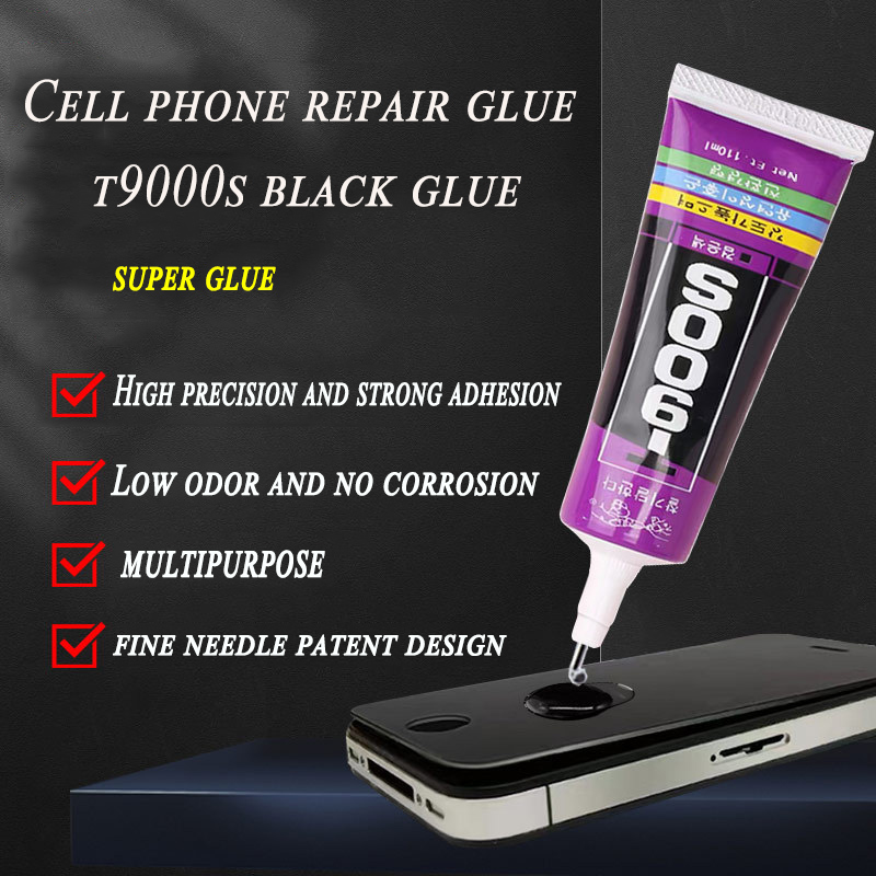 Super Glue t9000s 15ml 50ml 110ml Black Glue Multipurpose for Cell Phone Screen Apple Android Huawei with Precision Tip