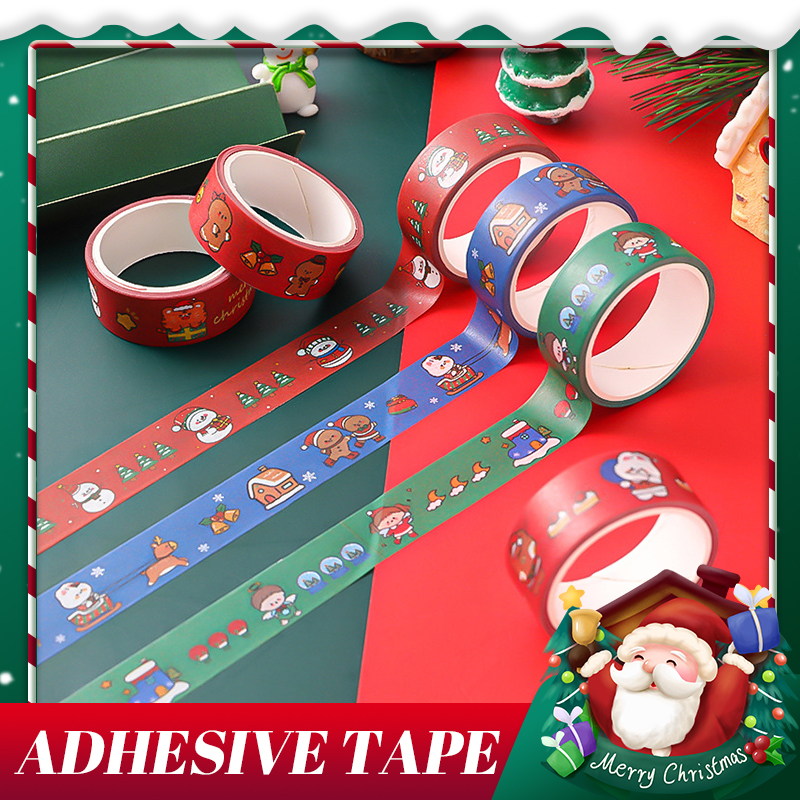 Cartoon Christmas Paper Tape Student Hand Account Material Decoration Sticker Cute Girl Christmas Gift School Office Stationery