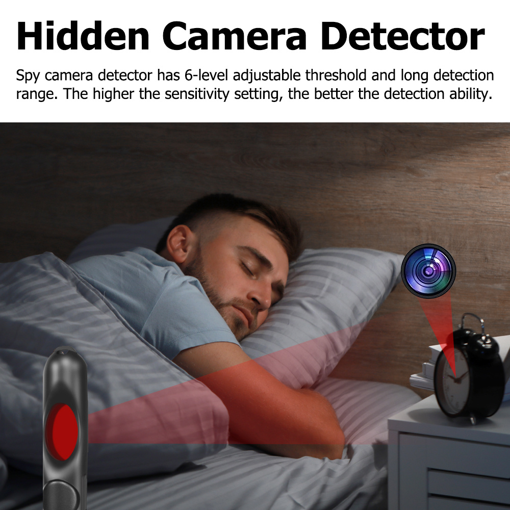 Hidden Camera Detector Anti-Spy Car GPS Tracker Listening Device Bug RF Wireless All Signal Scanner Gadget Security Protection