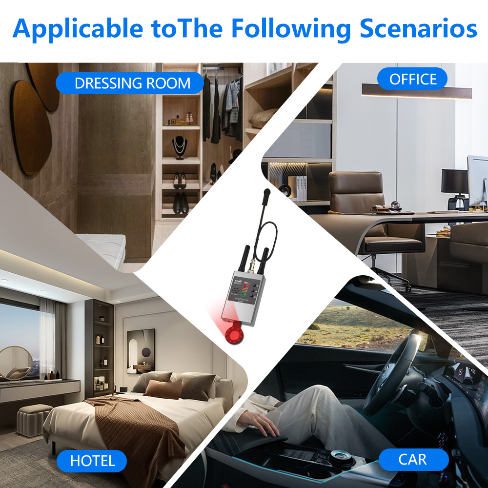 Profession Wireless RF Signal Detector Anti Spy Tapping GSM Listening Detect Pinhole Audio Bug Device Finder GPS Tracker Scanner