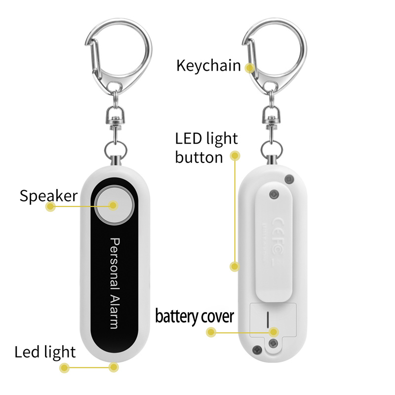 Women&#039;s Night Running Back Clip with Lamp Personal Protective Equipment Outdoor Lady Self-defense Alarm Portable Key Chain Alarm