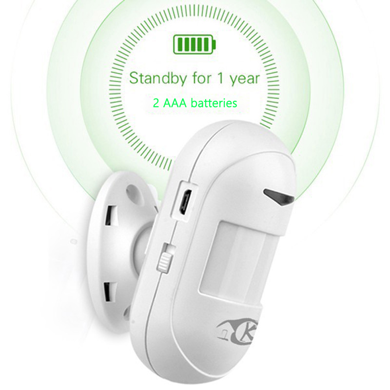 Wireless Infrared Motion Detector Induction Detection Curtain Wide Angle PIR Anti-theft Sensor Home Security Alarm Batteries USB