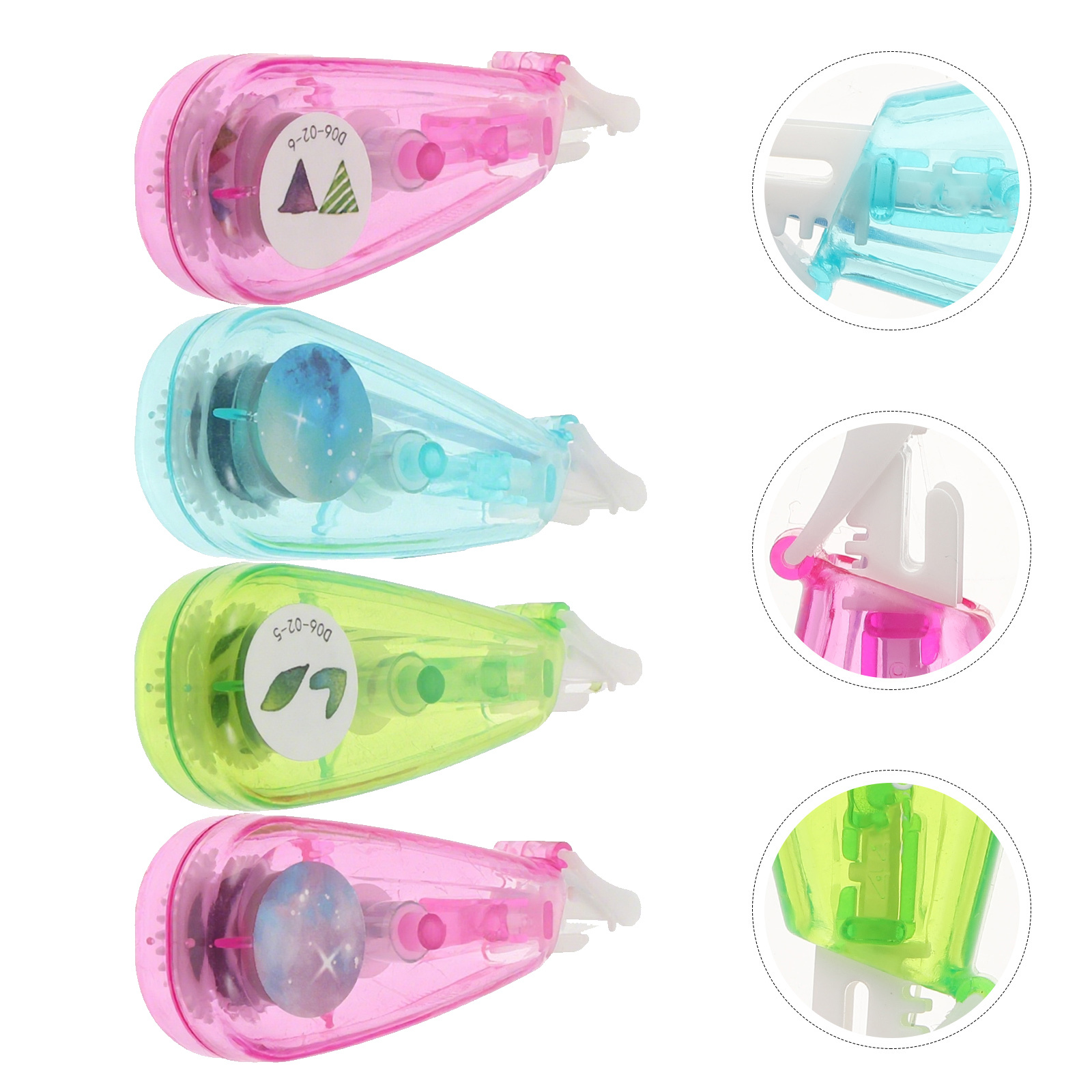 4pcs Grip Correction Belt Caster Opaque Frosted Adhesive Tape Window Ergonomic Design Double Line Function Patterned