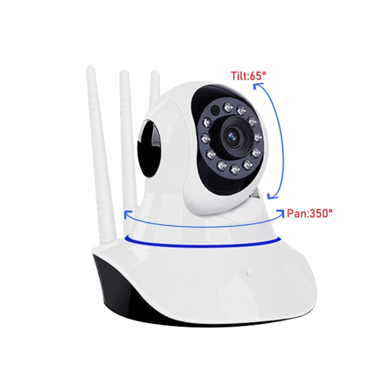 V380 3-Antenna Indoor Remote Intelligent WiFi 360 High-definition Night Vision Camera Motion Detection Alarm Sharing APP Control