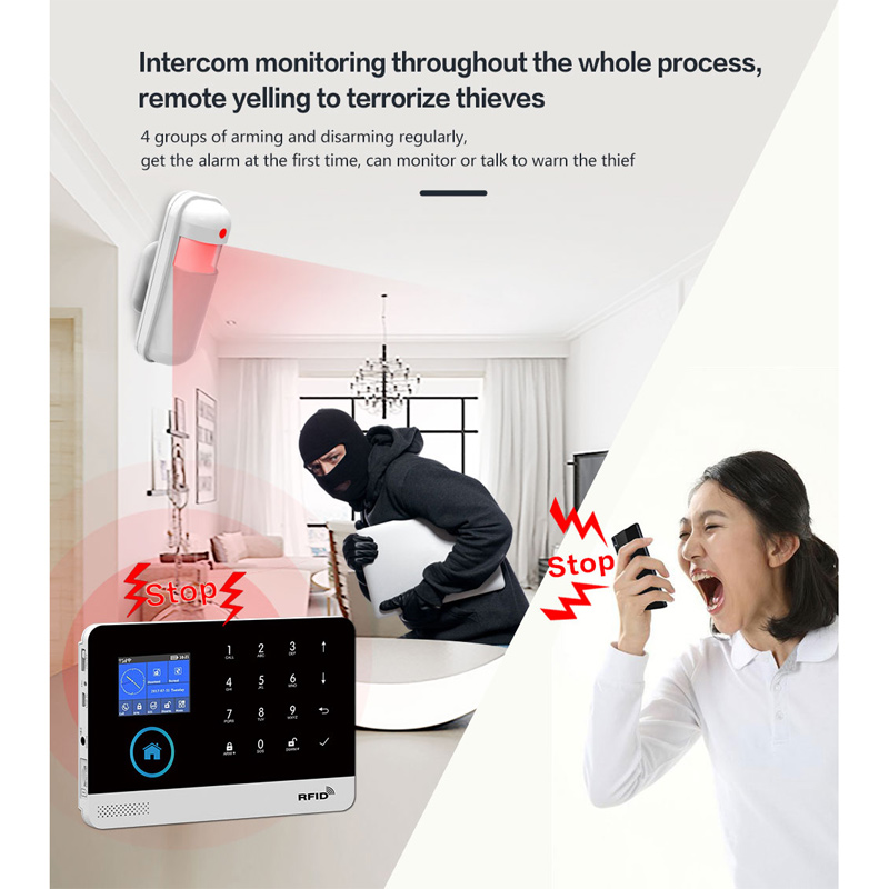 Wifi GSM Safety Monitor Mobile Tuya APP Intelligent Alarm System for Home Burglar Security Wireless Remote Control  Siren