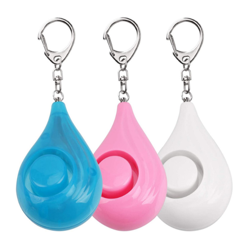 Security Key Chain with Red Flashing Light Emergency Alert Portable Personal Alarm Water Drop Type Women&#039;s Anti-robbery Device
