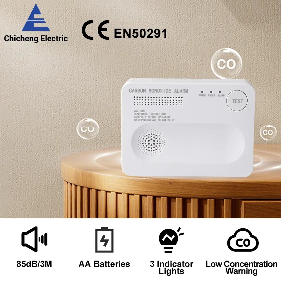 Carbon Monoxide Detector Battery-Operated CO Detector EN50291 CO Sensor Low-Level CO Warning For Home Camping Tent Travel RV