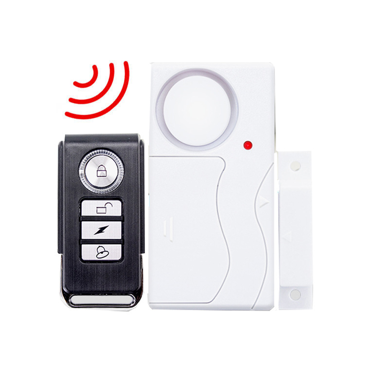 Wireless Remote Door Window Magnetic Alarm Guard Against Theft Anti Lost Vibration Detector for Home/Hotel/Shop/School Safety