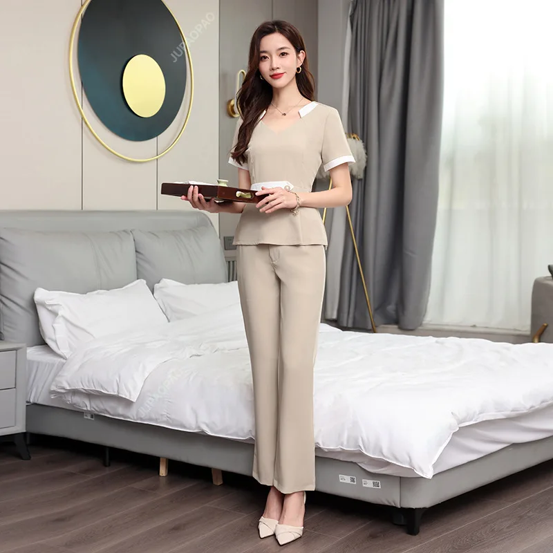 New Spa Uniform Massage Work Clothes Hotel Front Desk Health Center Nail Salon Uniform Set Professional Beautician Work Clothes