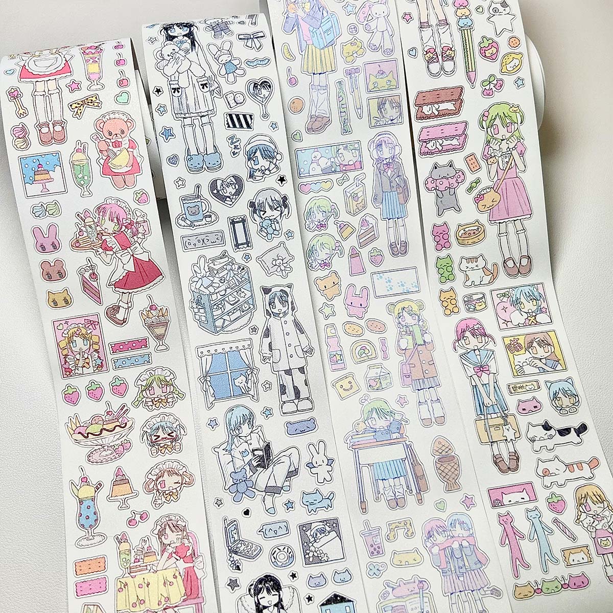 Sticker Tapes Washi Tape Fairy Tale Town on Paper Character Theme Stickers for Scrapbooking For Arts Diy Crafts Album