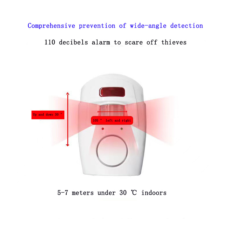 Wireless PIR Motion Sensor Detector Infrared Anti-theft Alarm Household Door Window Security System with 2 Remote Controls