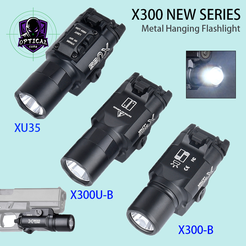 WADSN X300 Series Tactical Flashlight XU35/X300-B/X300U-B Pistol Flashlight Metal LED Hunting Strobe White Light Handgun Lamp