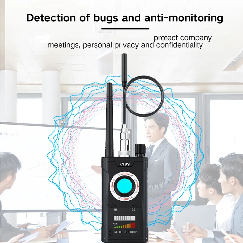 Wireless RF Signal Detector Bug GSM Audio GPS Tracker Mini Camera Finder Camera Infrared Scanning AI Standby Automatic Detection