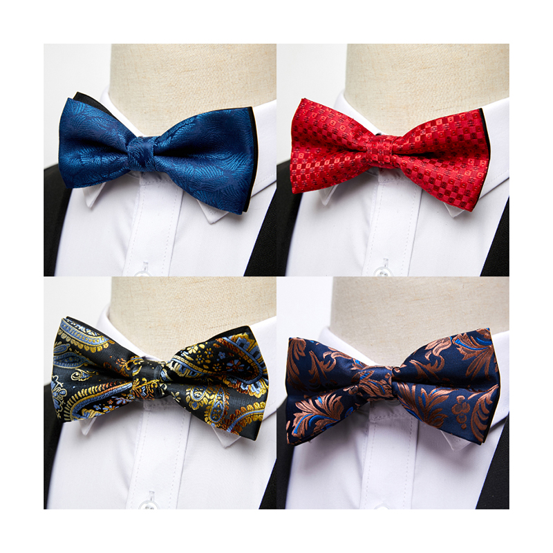 Vangise Brand Newest style  Silk Bow Tie Men Red Suit Accessories Floral Fit Business Abraham Lincoln&#039;s birthday