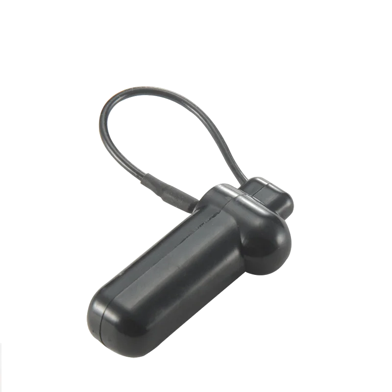 100 pcs AM Security Tag with steel wire lanyard for Clothing, Black ABS material reusable AM 58KHz MHz EAS hard tag for store