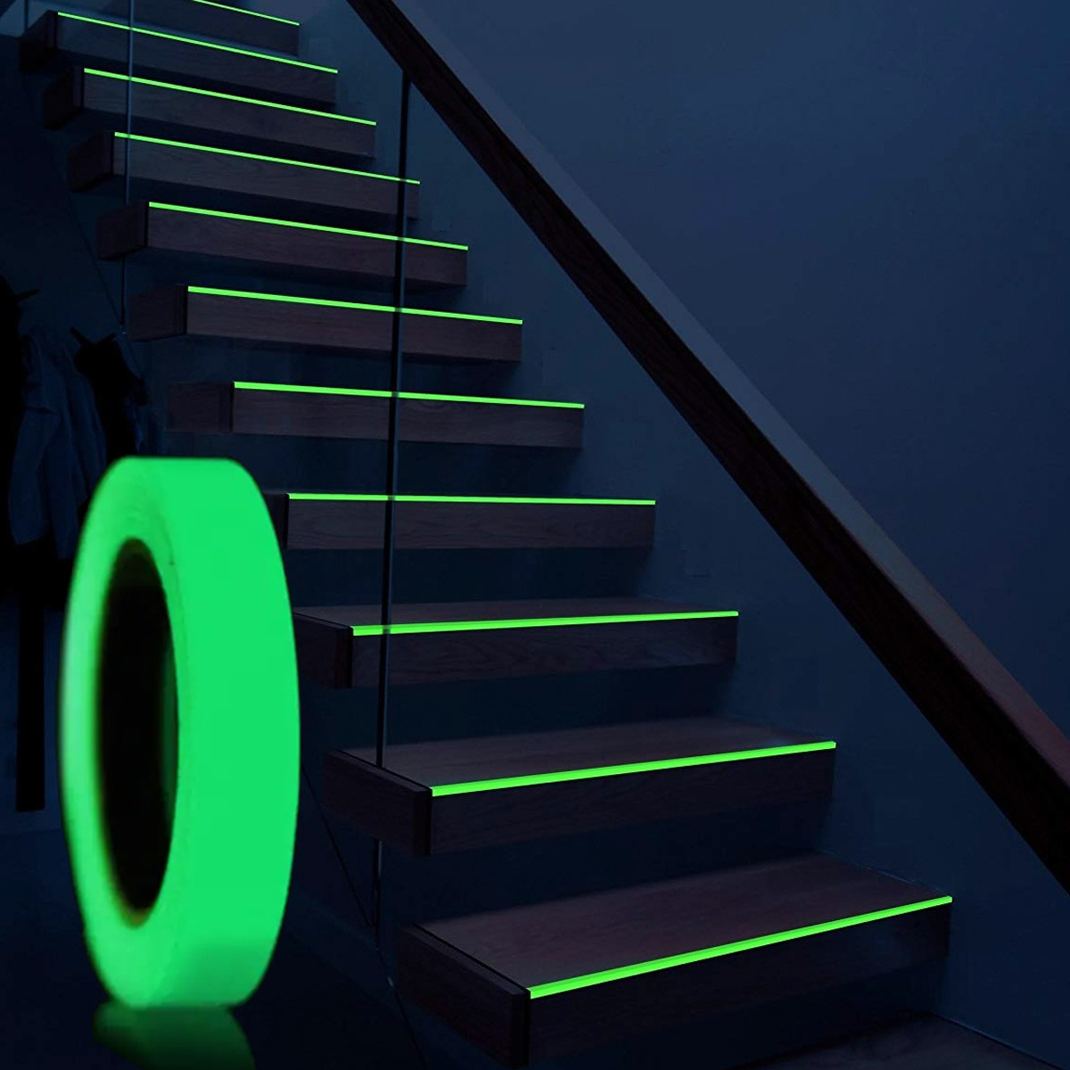 Monking DIY Green Luminous Tape Stickers Fluorescent Reflective Self-adhesive Warning Safety Tape for Home Office Decoration