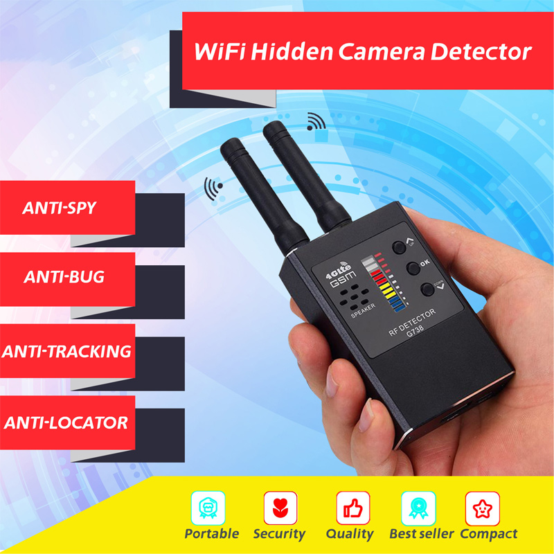 G738 RF Detector Radio Spy Camera Finder GPS Tracker lnfrared Scanning Smart Strong Magnetic Detection Hidden Device Detector