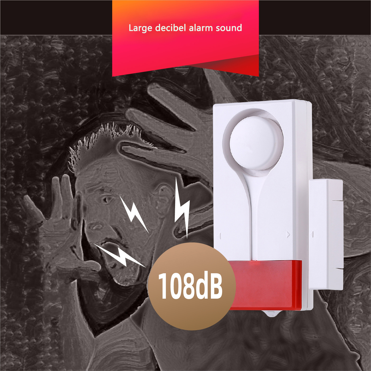 Door Window Magnetic Wireless Remote Anti-Theft Anti Lost Vibration Detector with Audible and Visual Alarm
