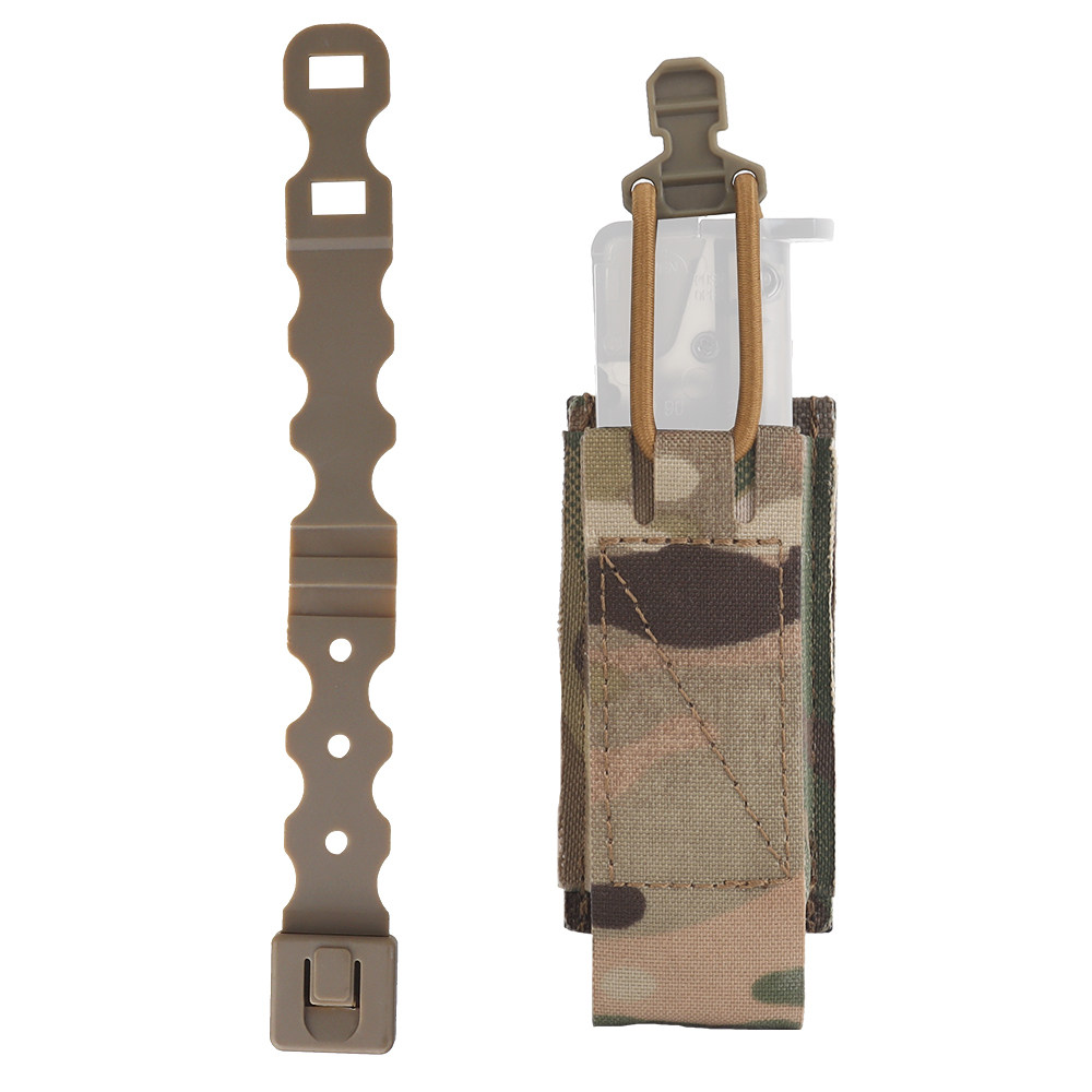 9MM Flexible Pistol Mag Pouch Hunting Airsoft Lightweight Elastic Single Magazine Pouch MOLLE Tactical Waist Belts Gear