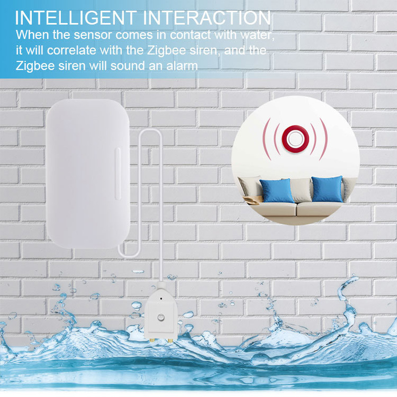 Smart Linkage Immersion Overflow Alarm Leakage Detection Graffiti Intelligent Zigbee Water Detector Wireless Water Level Sensor
