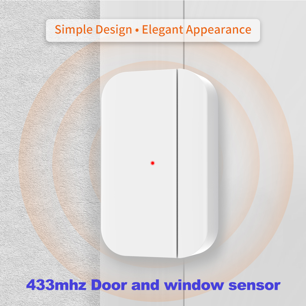 TAIBOAN Wireless Magnetic Door &amp; Window Sensor EV1527 Coding Mode 433MHz for Home Security Alarm System Home Burglar Alarm Kits