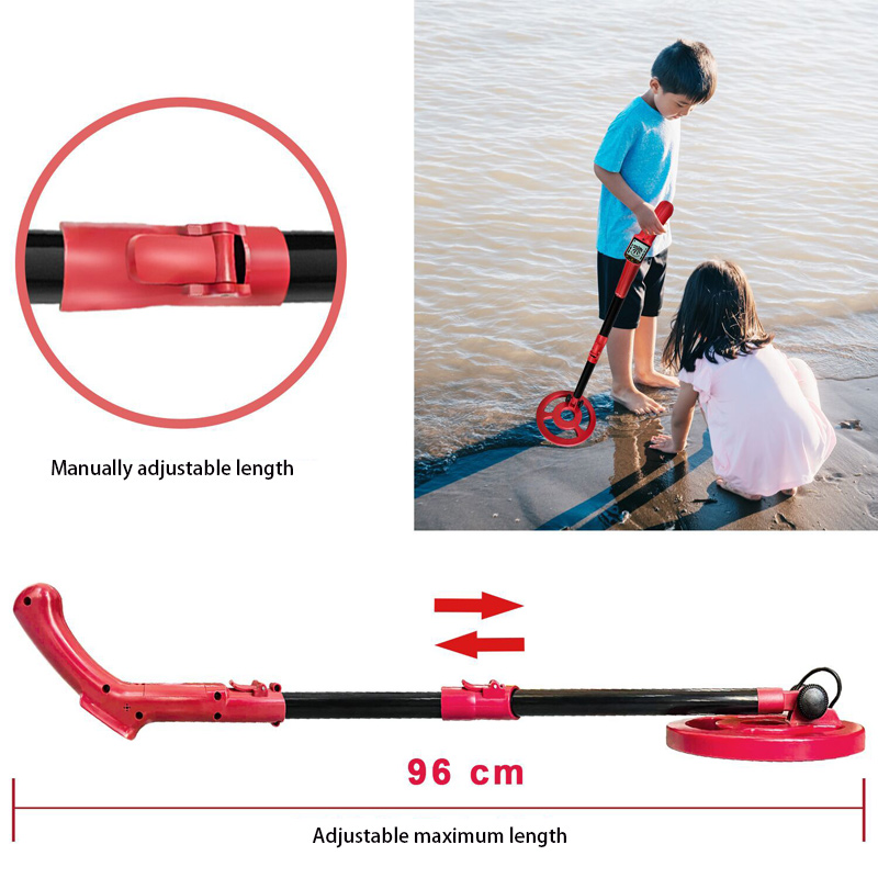 MD3006 Waterproof Children&#039;s Metal Detector LED Screen Outdoor Treasure Exploration Toy Pole Adjustable Height Handheld Sensor
