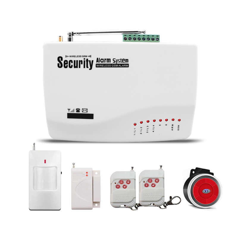 433Mhz Wireless Remote Control GSM Burglar Alarm System With Door Contact PIR Detector Alarm Sensor