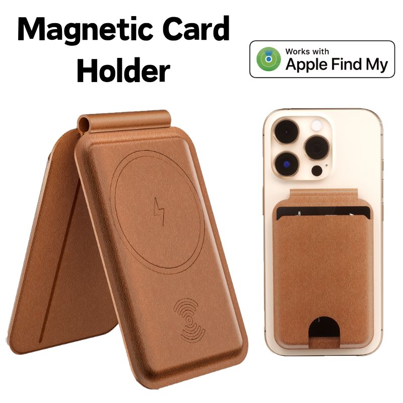 Magsafe wallet card holder work with find my (Ios Only) App wallet Tracker Card Holder Magnetic Wallet With Wireless Charging