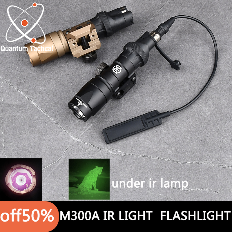 Wadsn M300 Flashlight M300A IR Led Scout Light Tactical Airsoft Hunting Torch White Lights Constant Control Switch Fit 20MM Rail