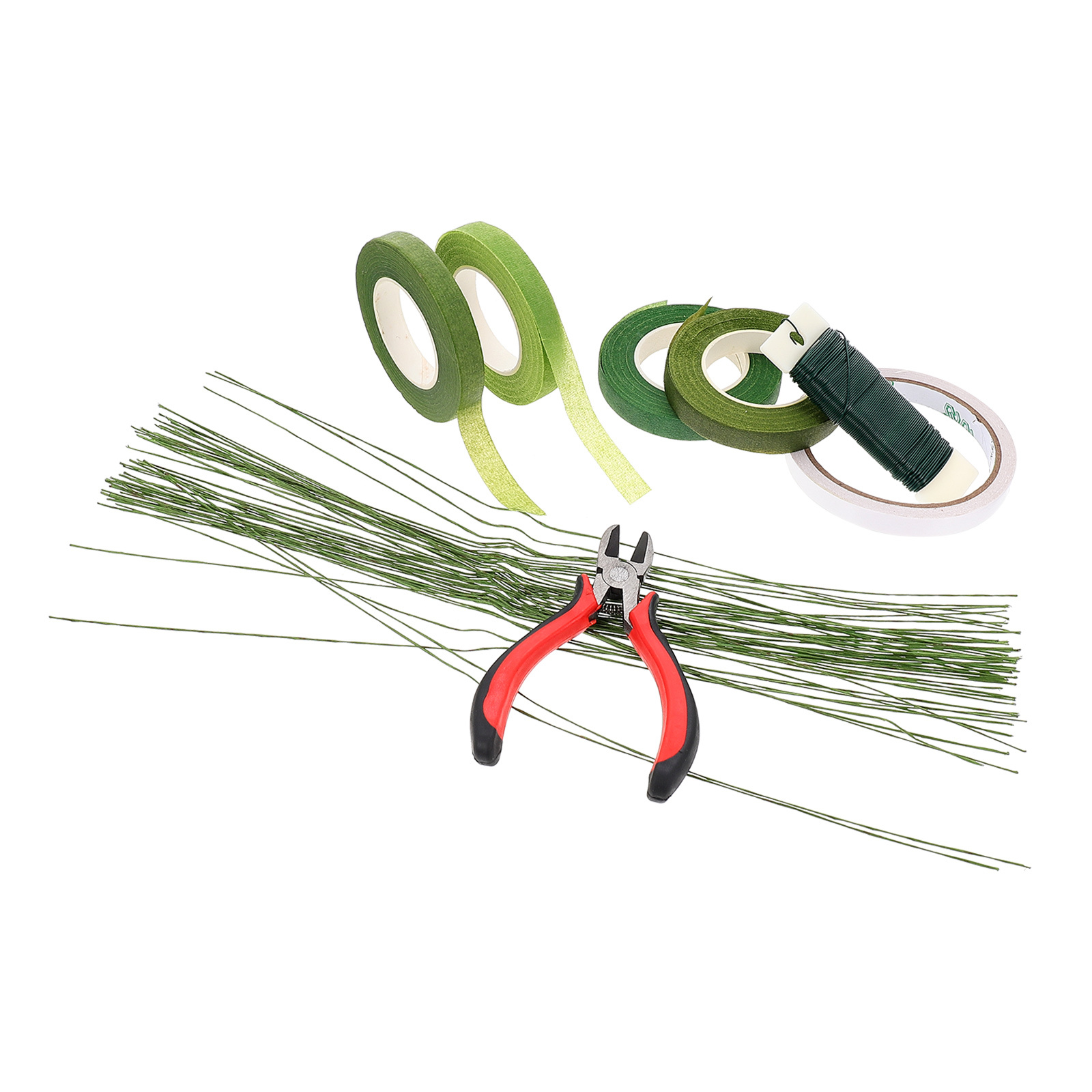 1 set 1 Set Green Floral Wire Stems Thick Stem Support For Artificial Flower Arrangement Wedding Home Decoration Diy