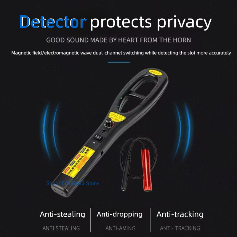 HK809 Light Handheld GPS Tracker Detector Anti-Spy Hidden Camera WiFi RF Bug Sweeper with Digital Magnetic Detection&amp;Beep Alarm