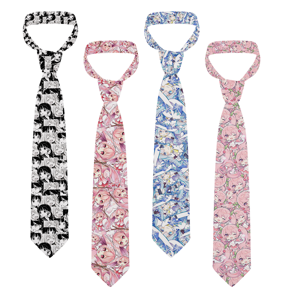 Japanese cartoon printing men&#039;s tie fashion casual 8cm creative novelty tie men&#039;s unique accessories wedding party business gift