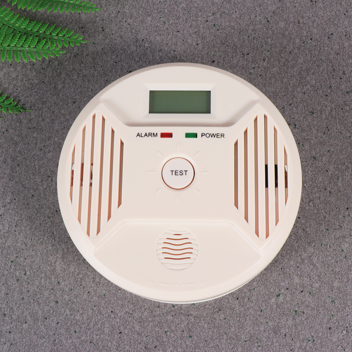 Carbon Monoxide Alarm Lcd Display Real Time Monitoring 85Db Loud Alert Red Led Warning White