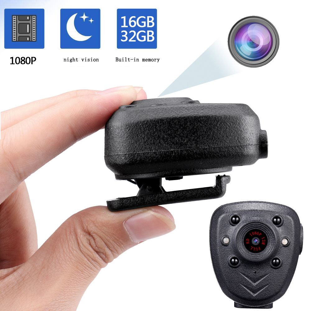 Intelligent Audio and Video Recording Safety Home USB Charging Infrared Sensor HD 1080P Night Vision Back Clip Monitoring Camera