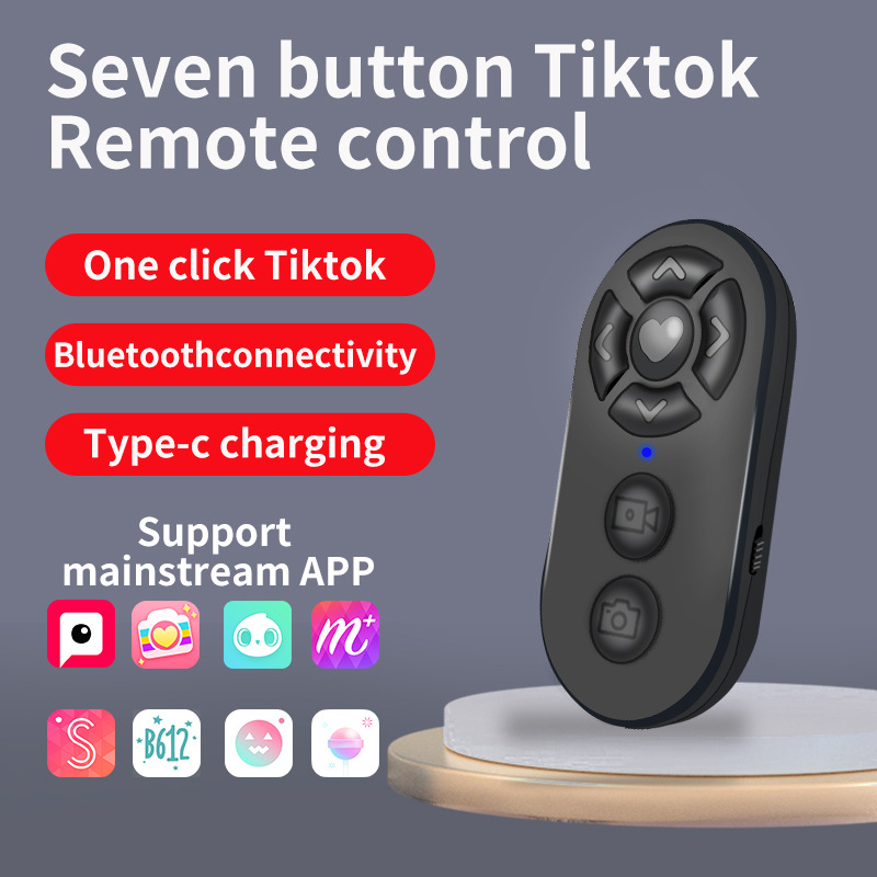 Intelligent Page Turning Wireless Selfie Remote Camera Charging Tiktok Bluetooth Remote Control Short Video Likes