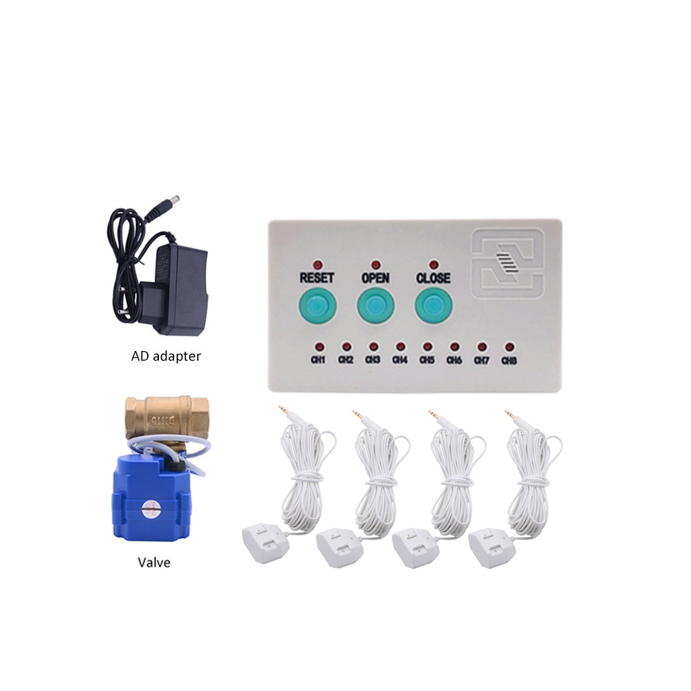 Ukrain Hot Sale Water Leakage Sensor for Smart Home Sensor Cable with Single 1/2&quot; Ball Valve Water Leak Detector