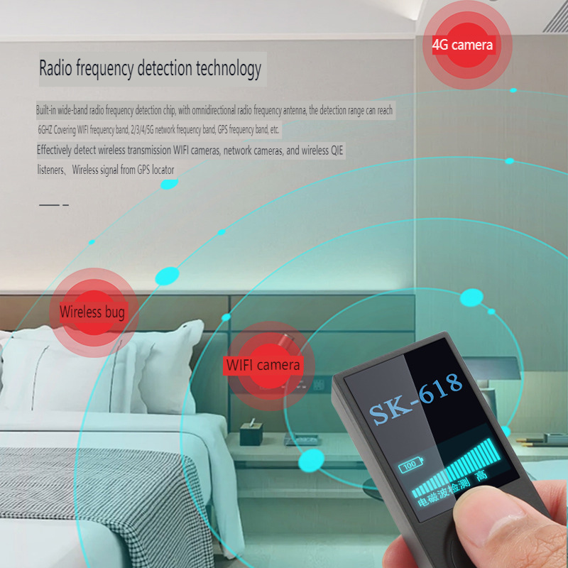 SK-618 Hotel Anti Stealth Camera Anti-Spy Wireless GSM Bug Finder Detector GPS Signal RF Tracker  Security Protection